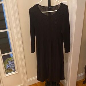 Eileen fisher chocolate brown chocolate chip Long Sleeve  knit Dress